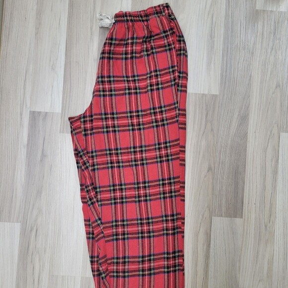 ASHFORD & BROOKS Mens Red Plaid Cotton Pajama Pants Size Small - Picture 6 of 7
